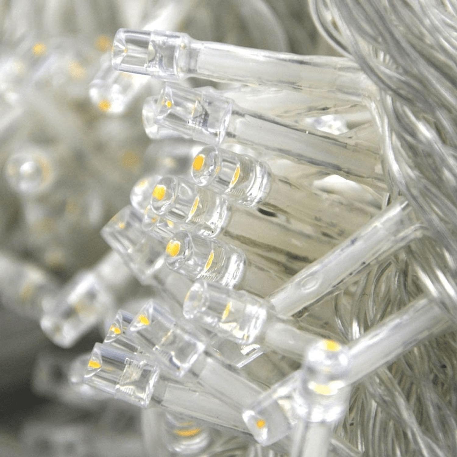 Cortina de Luz de LED 6m com 320 Luzes Brancas Quentes e Leves